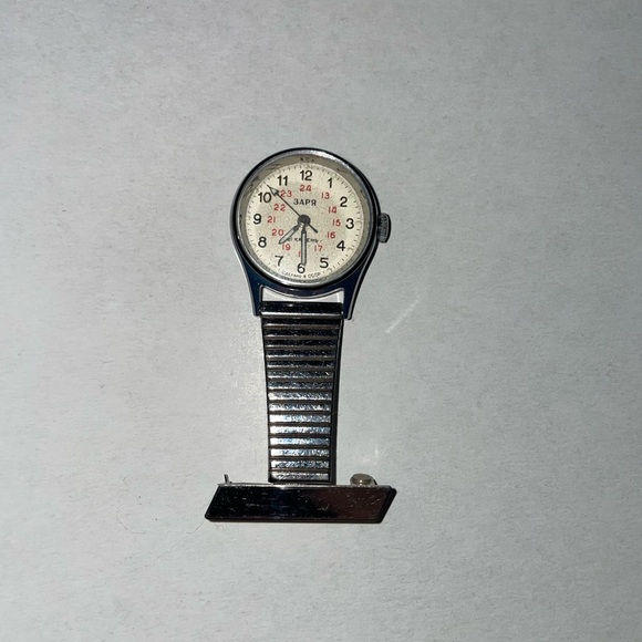 USSR Pin Watch Medical Zaria Rare Vintage Soviet Nurse\'s Doctor\'s 21J